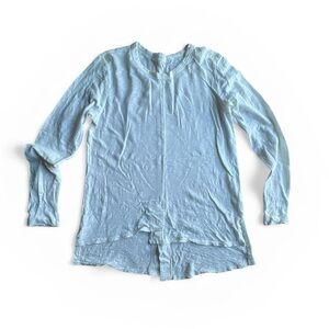 Wilt made in USA White Lightweight Crew Neck long sleeves cotton Top Sz S